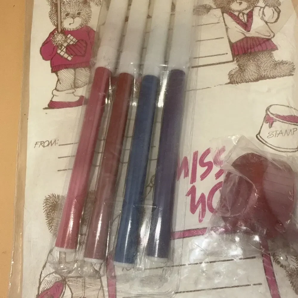 VINTAGE POSTCARD KIT-hamburger Press-1989 Postcard-Stamp-Markers